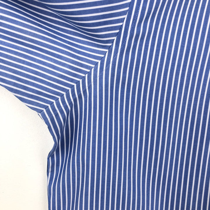 Brooks Brothers 346 Regular Fit Long-Sleeve Button-Down Striped Shirt, Men's Size L (approx.) cotton navy blue type Vintage Second Hand