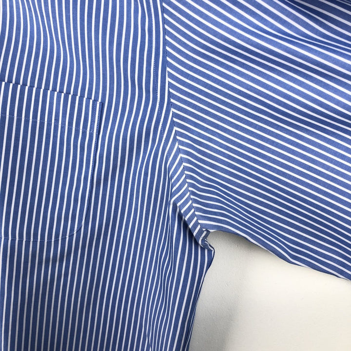 Brooks Brothers 346 Regular Fit Long-Sleeve Button-Down Striped Shirt, Men's Size L (approx.) cotton navy blue type Vintage Second Hand