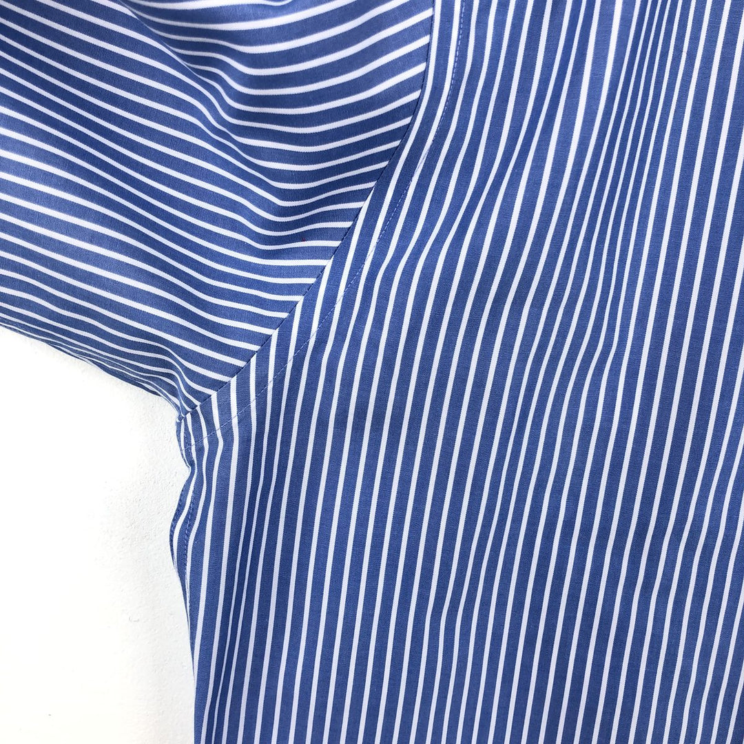 Brooks Brothers 346 Regular Fit Long-Sleeve Button-Down Striped Shirt, Men's Size L (approx.) cotton navy blue type Vintage Second Hand