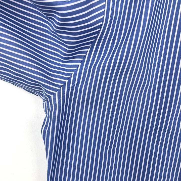 Brooks Brothers 346 Regular Fit Long-Sleeve Button-Down Striped Shirt, Men's Size L (approx.) cotton navy blue type Vintage Second Hand