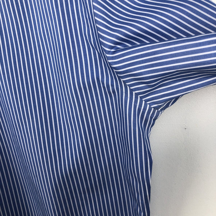 Brooks Brothers 346 Regular Fit Long-Sleeve Button-Down Striped Shirt, Men's Size L (approx.) cotton navy blue type Vintage Second Hand