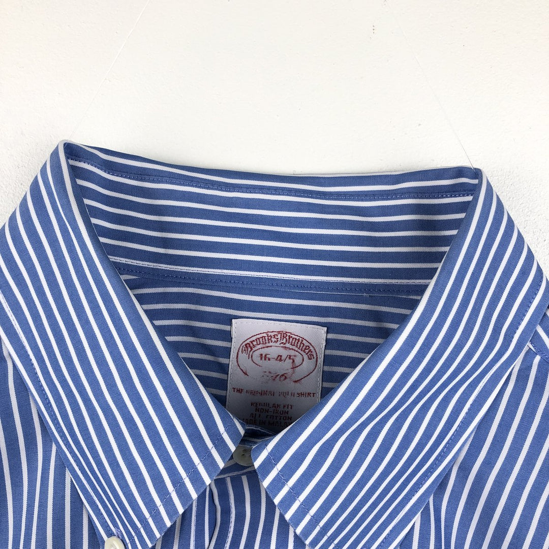 Brooks Brothers 346 Regular Fit Long-Sleeve Button-Down Striped Shirt, Men's Size L (approx.) cotton navy blue type Vintage Second Hand