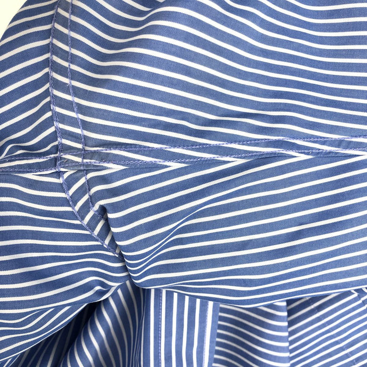 Brooks Brothers 346 Regular Fit Long-Sleeve Button-Down Striped Shirt, Men's Size L (approx.) cotton navy blue type Vintage Second Hand