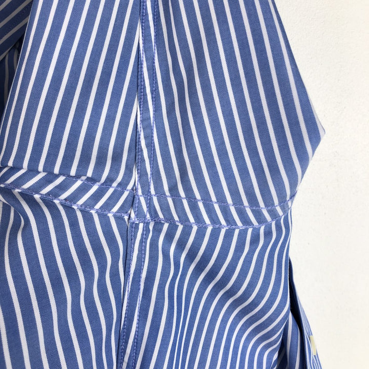 Brooks Brothers 346 Regular Fit Long-Sleeve Button-Down Striped Shirt, Men's Size L (approx.) cotton navy blue type Vintage Second Hand