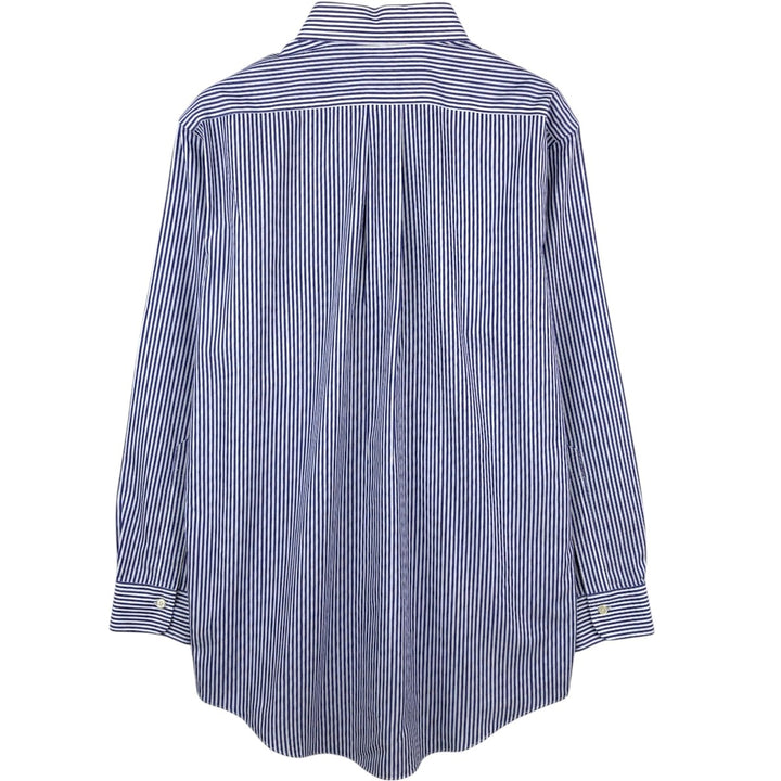 Brooks Brothers Est.1818 CLASSIC Long-Sleeve Button-Down Striped Shirt, Men's Size M (approx.) Supima Cotton navy blue type Vintage Second Hand