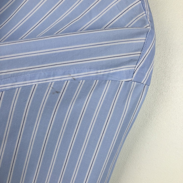 Brooks Brothers Est.1818 Long Sleeve Button-Down Striped Shirt, Men's Size L cotton Blue type light blue Vintage Second Hand