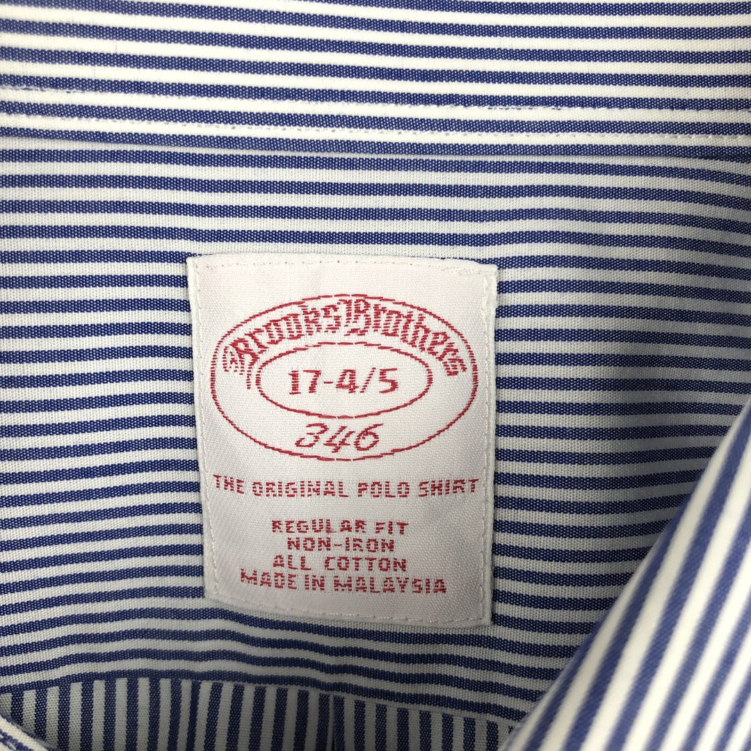 Brooks Brothers 346 Regular Fit Long Sleeve Button-Down Striped Shirt, Men's Size XL (approx.) cotton navy blue type Vintage Second Hand