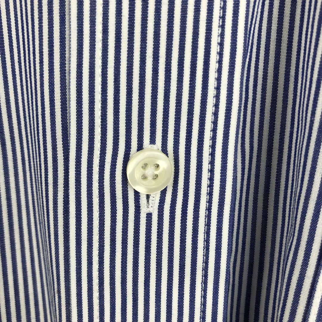 Brooks Brothers 346 Regular Fit Long Sleeve Button-Down Striped Shirt, Men's Size XL (approx.) cotton navy blue type Vintage Second Hand
