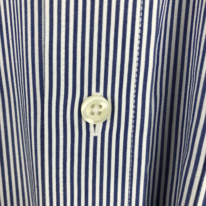 Brooks Brothers 346 Regular Fit Long Sleeve Button-Down Striped Shirt, Men's Size XL (approx.) cotton navy blue type Vintage Second Hand