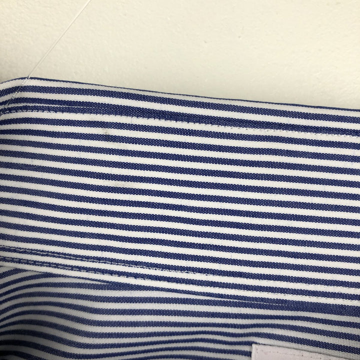 Brooks Brothers 346 Regular Fit Long Sleeve Button-Down Striped Shirt, Men's Size XL (approx.) cotton navy blue type Vintage Second Hand