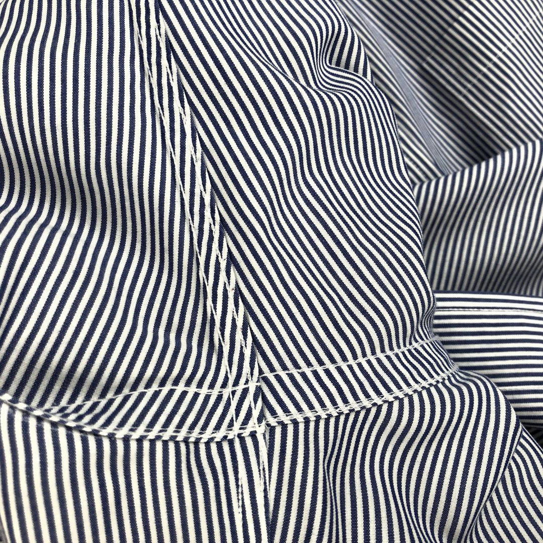 Brooks Brothers 346 Regular Fit Long Sleeve Button-Down Striped Shirt, Men's Size XL (approx.) cotton navy blue type Vintage Second Hand