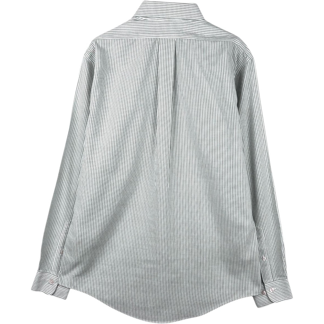 Brooks Brothers Est.1818 REGENT Long Sleeve Button-Down Striped Shirt, Men's Size M Supima Cotton Khaki type sage green Vintage Second Hand