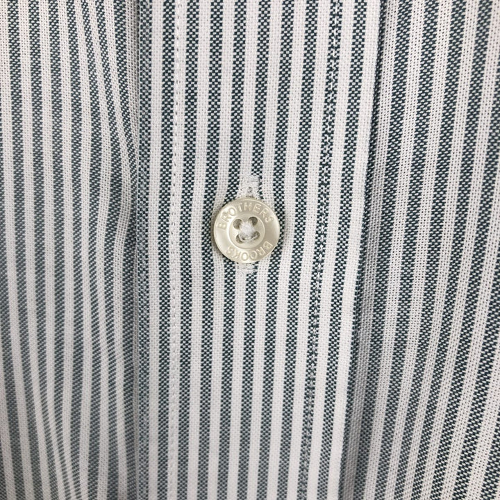 Brooks Brothers Est.1818 REGENT Long Sleeve Button-Down Striped Shirt, Men's Size M Supima Cotton Khaki type sage green Vintage Second Hand