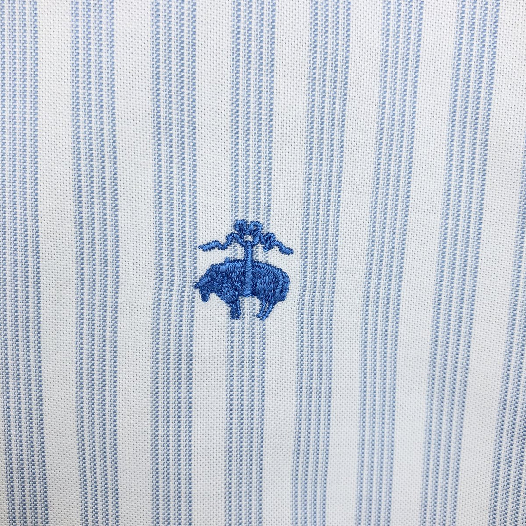 Brooks Brothers 346 Long Sleeve Button-Down Striped Shirt, Men's XL Supima Cotton Blue type light blue Vintage Second Hand