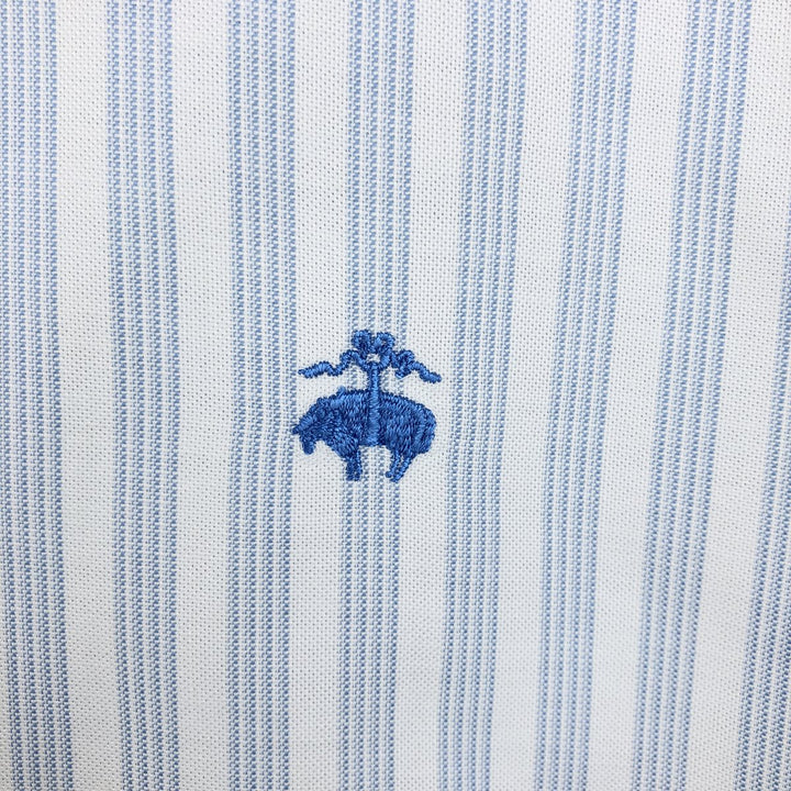 Brooks Brothers 346 Long Sleeve Button-Down Striped Shirt, Men's XL Supima Cotton Blue type light blue Vintage Second Hand