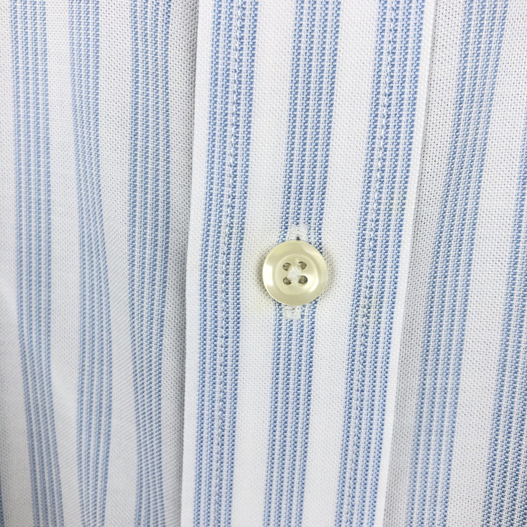 Brooks Brothers 346 Long Sleeve Button-Down Striped Shirt, Men's XL Supima Cotton Blue type light blue Vintage Second Hand