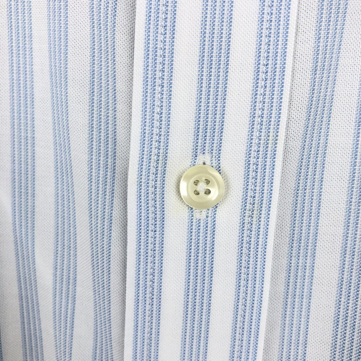 Brooks Brothers 346 Long Sleeve Button-Down Striped Shirt, Men's XL Supima Cotton Blue type light blue Vintage Second Hand