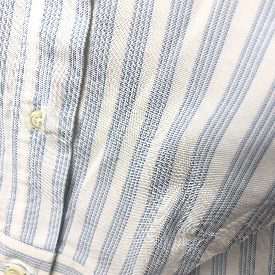 Brooks Brothers 346 Long Sleeve Button-Down Striped Shirt, Men's XL Supima Cotton Blue type light blue Vintage Second Hand
