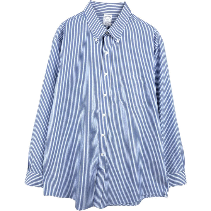 Brooks Brothers 1818 REGENT Long Sleeve Button-Down Striped Shirt, Men's XL cotton blue type Vintage Second Hand