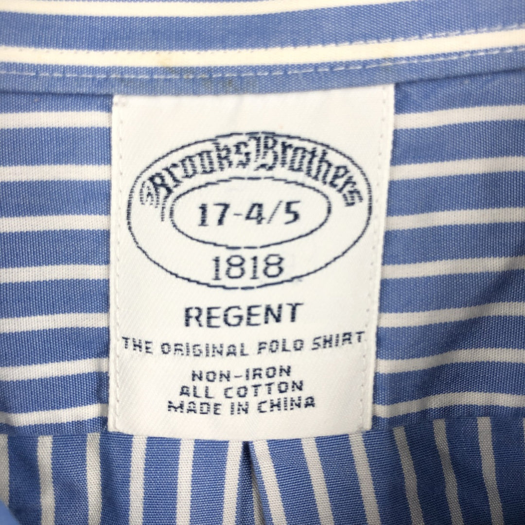 Brooks Brothers 1818 REGENT Long Sleeve Button-Down Striped Shirt, Men's XL cotton blue type Vintage Second Hand