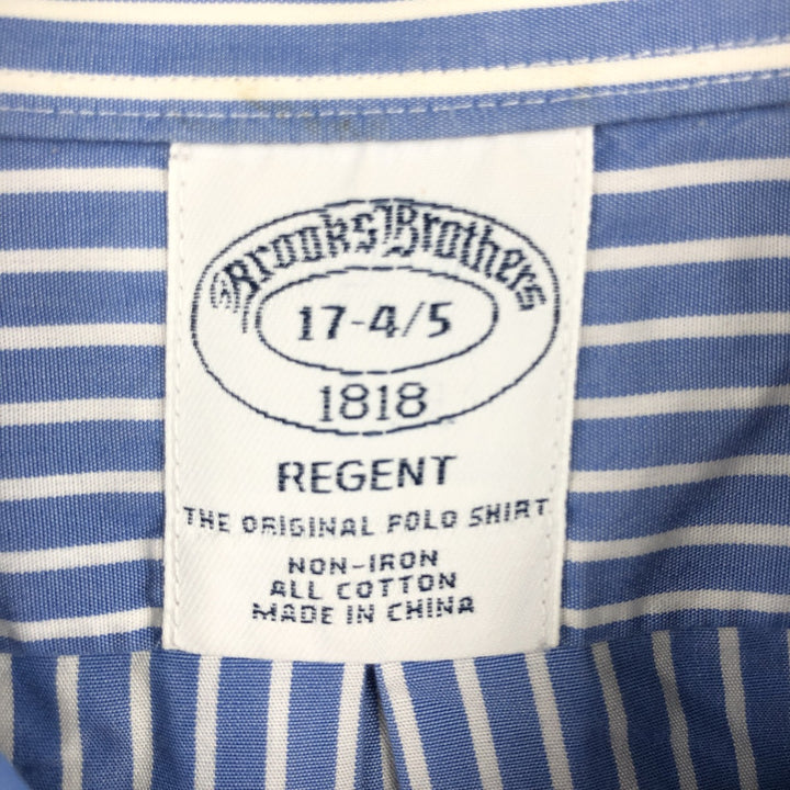 Brooks Brothers 1818 REGENT Long Sleeve Button-Down Striped Shirt, Men's XL cotton blue type Vintage Second Hand