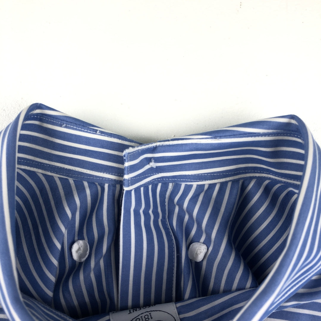 Brooks Brothers 1818 REGENT Long Sleeve Button-Down Striped Shirt, Men's XL cotton blue type Vintage Second Hand