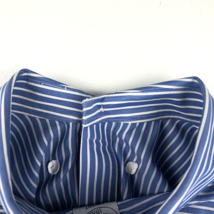 Brooks Brothers 1818 REGENT Long Sleeve Button-Down Striped Shirt, Men's XL cotton blue type Vintage Second Hand