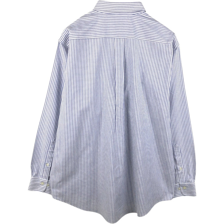 Brooks Brothers Est.1818 Traditional Fit Long-Sleeve Button-Down Striped Shirt, Men's Size XL (approx.) Supima Cotton navy blue type Vintage Second Hand