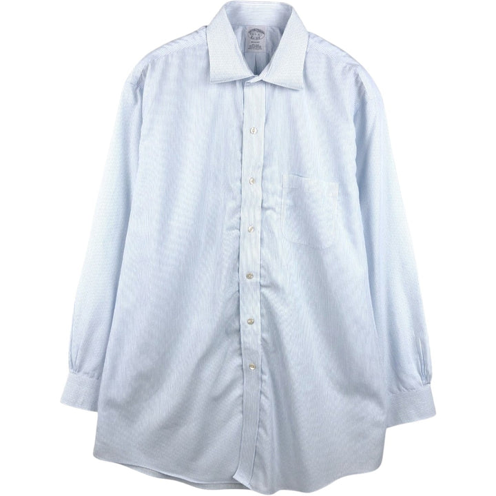 Brooks Brothers Est.1818 REGENT Long-Sleeve Striped Shirt, Men's Size L (approx.) Supima Cotton Blue type light blue Vintage Second Hand
