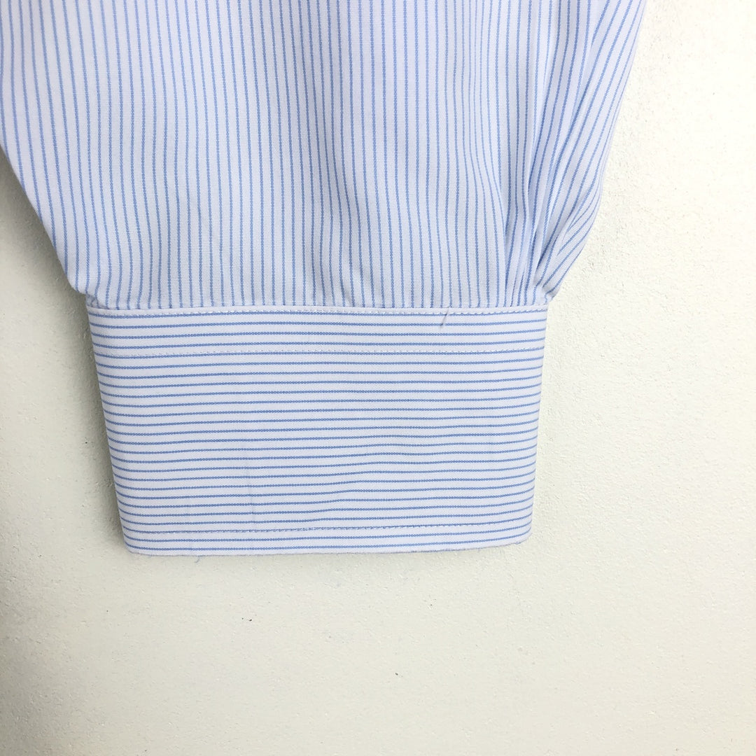 Brooks Brothers Est.1818 REGENT Long-Sleeve Striped Shirt, Men's Size L (approx.) Supima Cotton Blue type light blue Vintage Second Hand