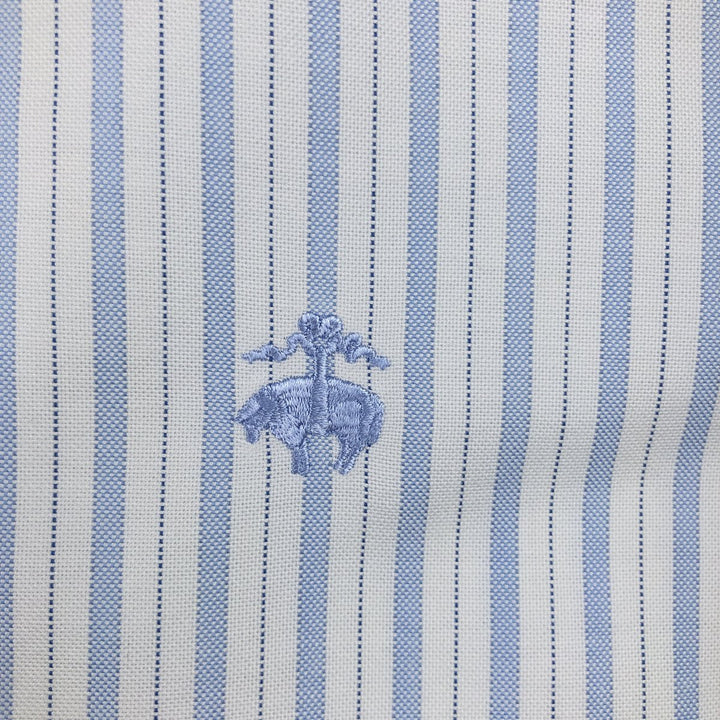 Brooks Brothers Multi-Stripe Long Sleeve Button-Down Striped Shirt, Men's Size L Supima Cotton Blue type light blue Vintage Second Hand