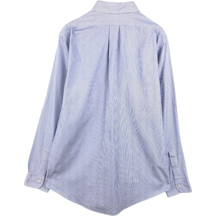 Brooks Brothers Est.1818 Slim Fit Long-Sleeve Button-Down Striped Shirt, Men's Size L (approx.) cotton navy blue type Vintage Second Hand