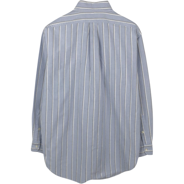 Ralph Lauren BLAKE long sleeve button down striped shirt, men's size M cotton blue type Vintage Second Hand