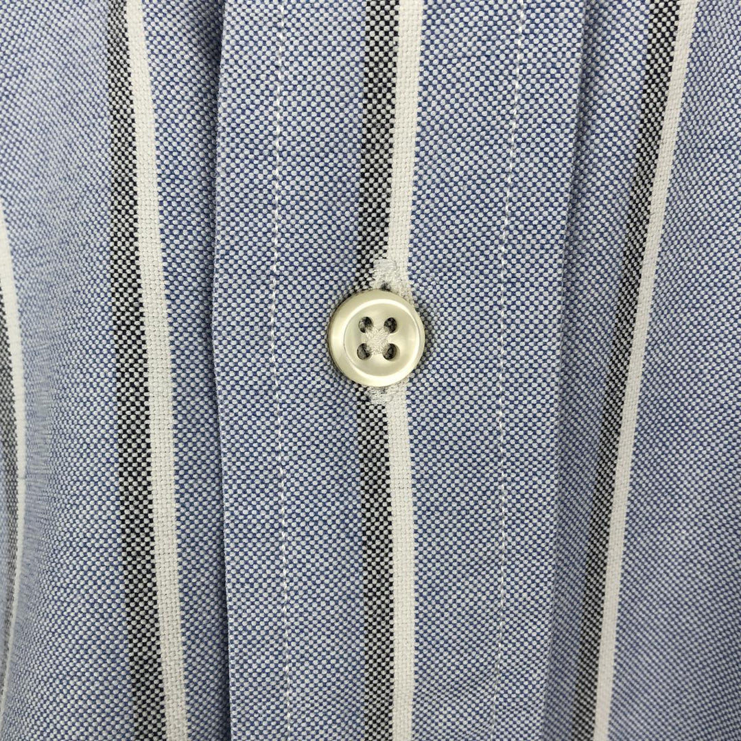 Ralph Lauren BLAKE long sleeve button down striped shirt, men's size M cotton blue type Vintage Second Hand