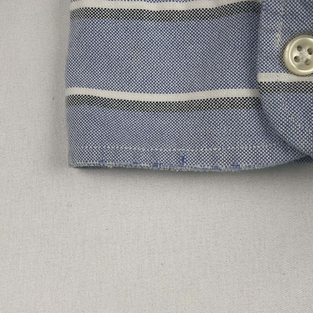 Ralph Lauren BLAKE long sleeve button down striped shirt, men's size M cotton blue type Vintage Second Hand