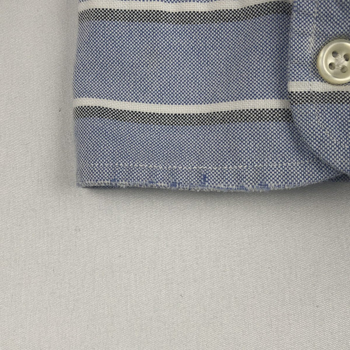 Ralph Lauren BLAKE long sleeve button down striped shirt, men's size M cotton blue type Vintage Second Hand