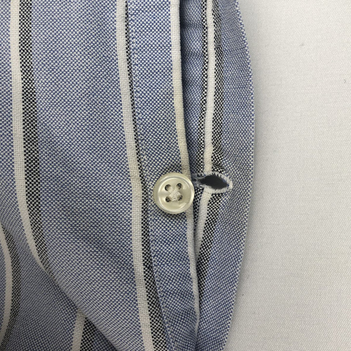 Ralph Lauren BLAKE long sleeve button down striped shirt, men's size M cotton blue type Vintage Second Hand