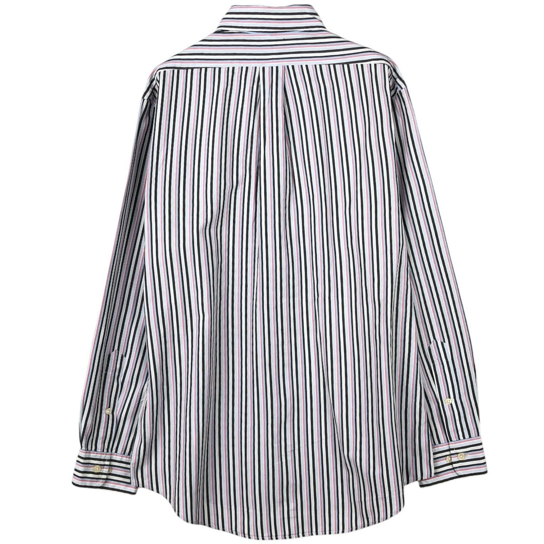 Ralph Lauren Custom Fit Multi-Stripe Long Sleeve Button-Down Striped Shirt, Men's M Size cotton white type Vintage Second Hand