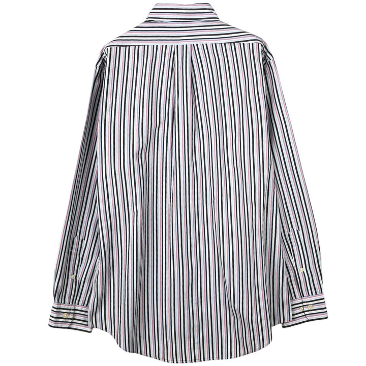 Ralph Lauren Custom Fit Multi-Stripe Long Sleeve Button-Down Striped Shirt, Men's M Size cotton white type Vintage Second Hand