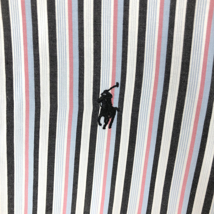 Ralph Lauren Custom Fit Multi-Stripe Long Sleeve Button-Down Striped Shirt, Men's M Size cotton white type Vintage Second Hand