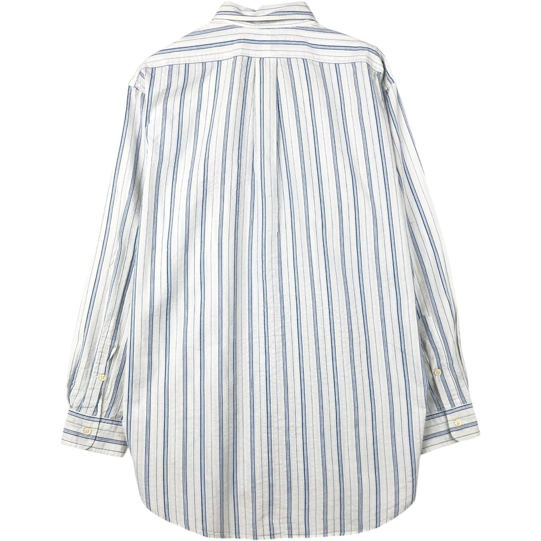 Ralph Lauren BLAIRE long sleeve button down striped shirt, men's size M cotton white type Vintage Second Hand