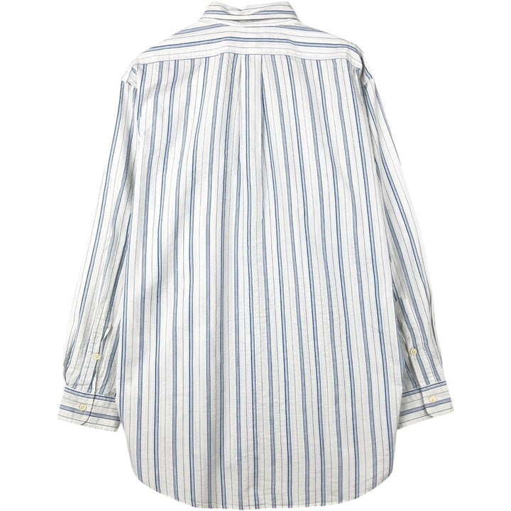 Ralph Lauren BLAIRE long sleeve button down striped shirt, men's size M cotton white type Vintage Second Hand