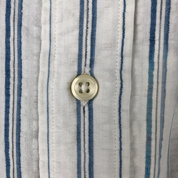 Ralph Lauren BLAIRE long sleeve button down striped shirt, men's size M cotton white type Vintage Second Hand