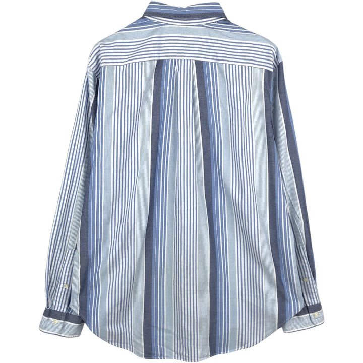 Ralph Lauren Classic Fit Multi-Stripe Long Sleeve Button-Down Striped Shirt, Men's Size L cotton blue type Vintage Second Hand