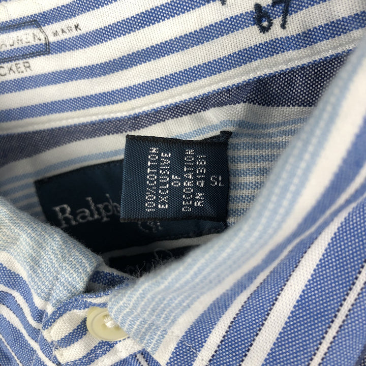 Ralph Lauren Classic Fit Multi-Stripe Long Sleeve Button-Down Striped Shirt, Men's Size L cotton blue type Vintage Second Hand