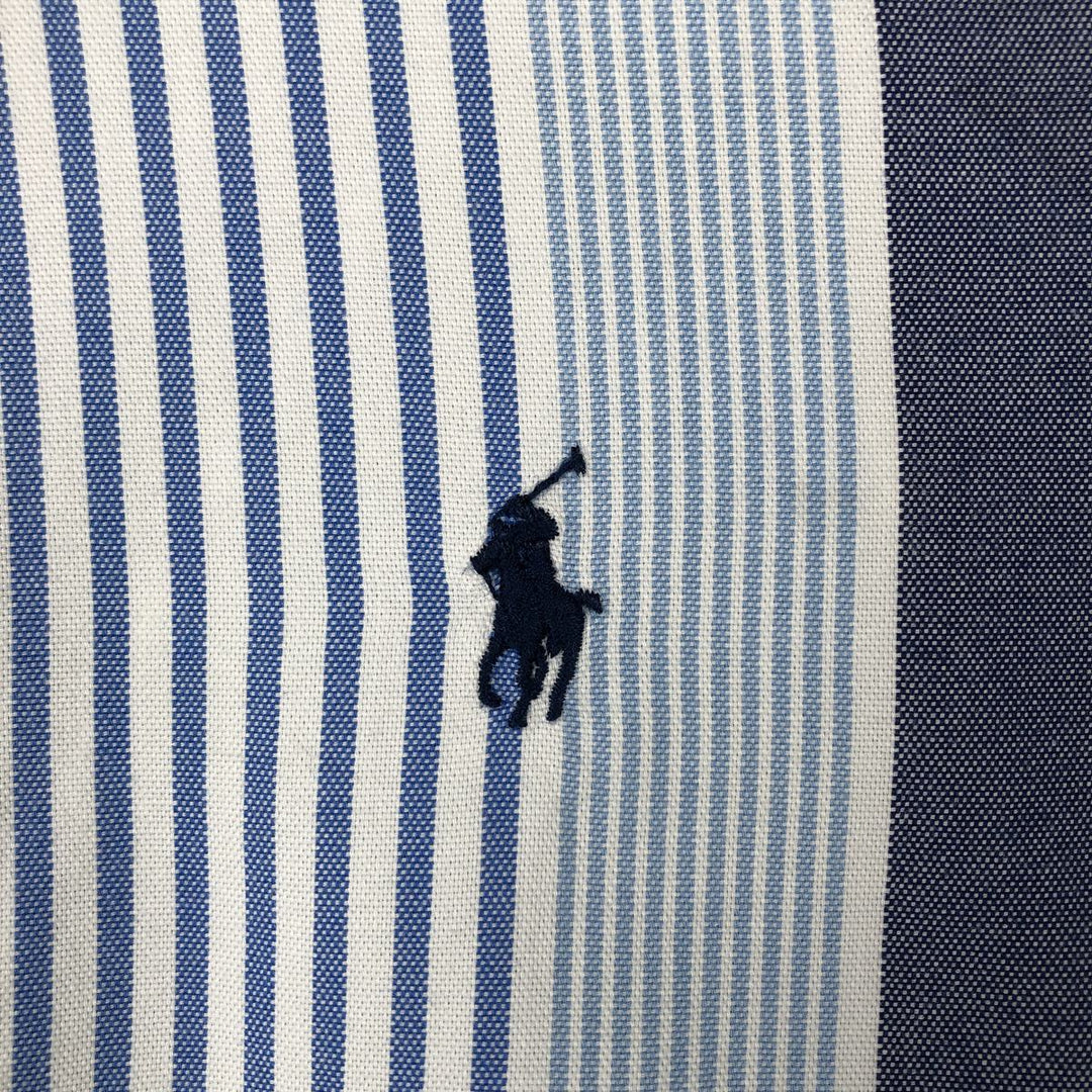 Ralph Lauren Classic Fit Multi-Stripe Long Sleeve Button-Down Striped Shirt, Men's Size L cotton blue type Vintage Second Hand