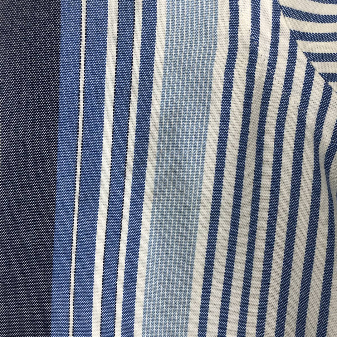 Ralph Lauren Classic Fit Multi-Stripe Long Sleeve Button-Down Striped Shirt, Men's Size L cotton blue type Vintage Second Hand