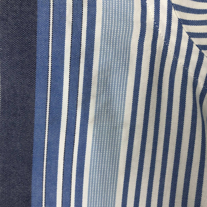 Ralph Lauren Classic Fit Multi-Stripe Long Sleeve Button-Down Striped Shirt, Men's Size L cotton blue type Vintage Second Hand