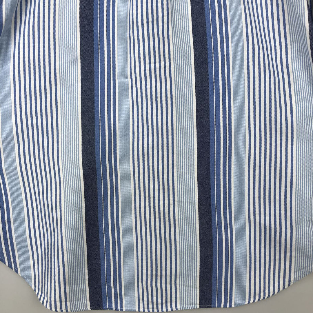 Ralph Lauren Classic Fit Multi-Stripe Long Sleeve Button-Down Striped Shirt, Men's Size L cotton blue type Vintage Second Hand