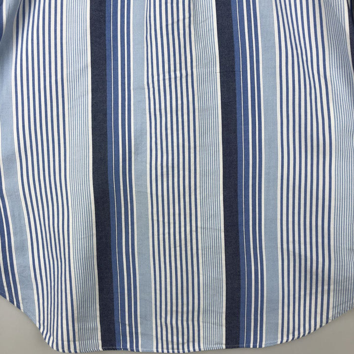 Ralph Lauren Classic Fit Multi-Stripe Long Sleeve Button-Down Striped Shirt, Men's Size L cotton blue type Vintage Second Hand